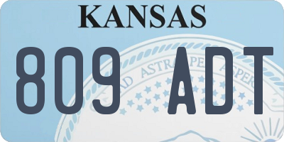 KS license plate 809ADT