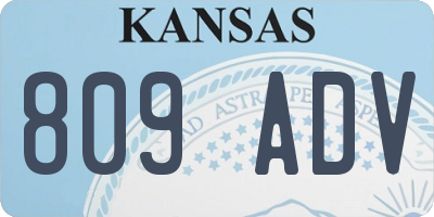 KS license plate 809ADV