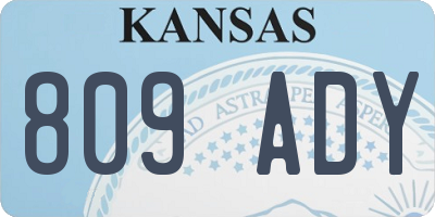 KS license plate 809ADY