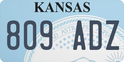 KS license plate 809ADZ