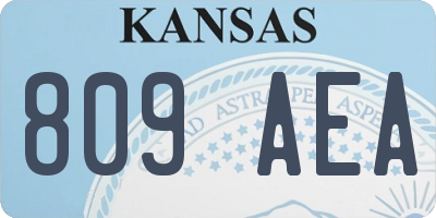 KS license plate 809AEA