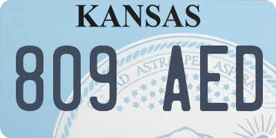 KS license plate 809AED