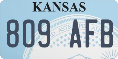 KS license plate 809AFB