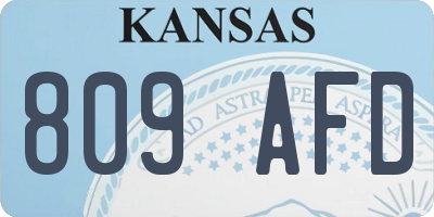 KS license plate 809AFD