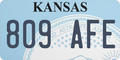 KS license plate 809AFE