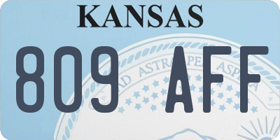 KS license plate 809AFF