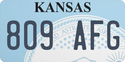 KS license plate 809AFG