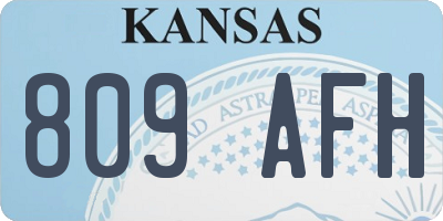 KS license plate 809AFH