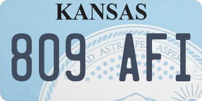 KS license plate 809AFI
