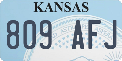 KS license plate 809AFJ