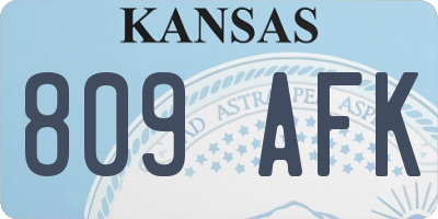 KS license plate 809AFK