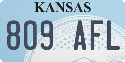 KS license plate 809AFL