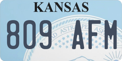 KS license plate 809AFM