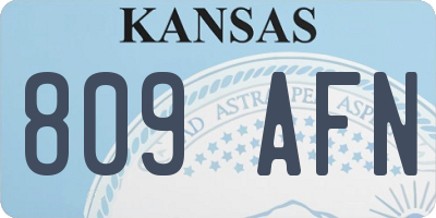 KS license plate 809AFN