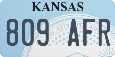 KS license plate 809AFR