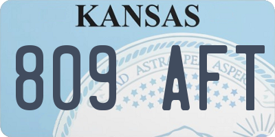 KS license plate 809AFT