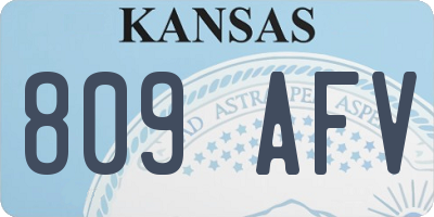 KS license plate 809AFV