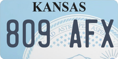 KS license plate 809AFX
