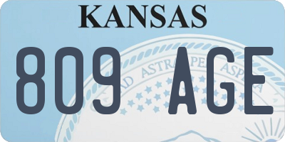 KS license plate 809AGE