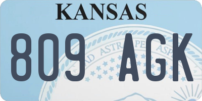 KS license plate 809AGK