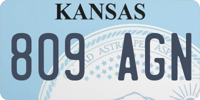 KS license plate 809AGN
