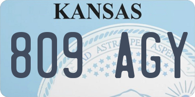 KS license plate 809AGY