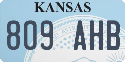KS license plate 809AHB