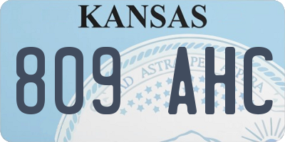 KS license plate 809AHC