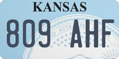 KS license plate 809AHF