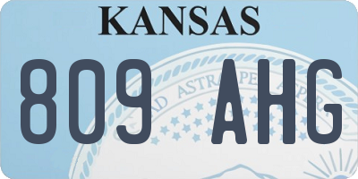 KS license plate 809AHG