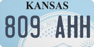 KS license plate 809AHH