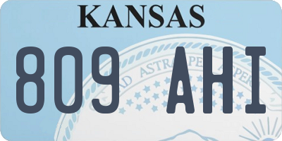 KS license plate 809AHI
