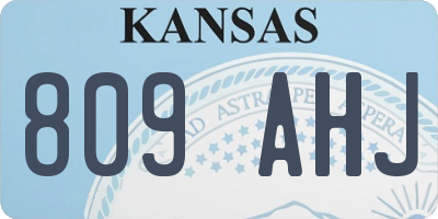 KS license plate 809AHJ