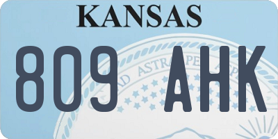 KS license plate 809AHK
