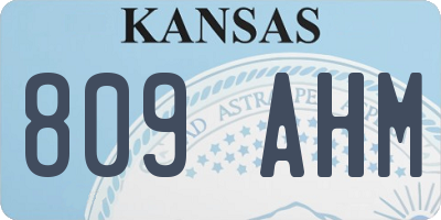 KS license plate 809AHM