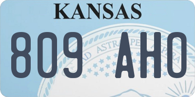 KS license plate 809AHO