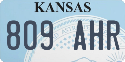 KS license plate 809AHR