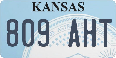 KS license plate 809AHT