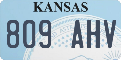 KS license plate 809AHV