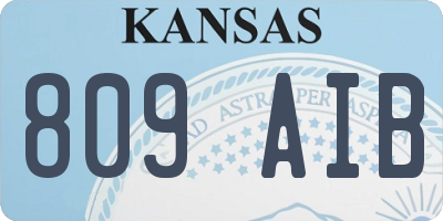 KS license plate 809AIB