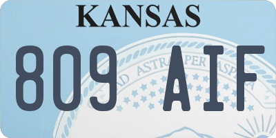 KS license plate 809AIF