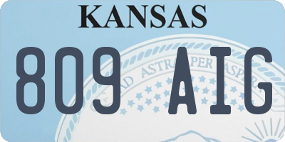 KS license plate 809AIG