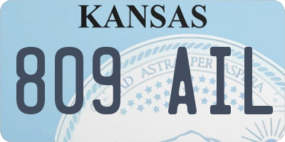 KS license plate 809AIL