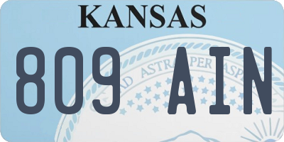 KS license plate 809AIN