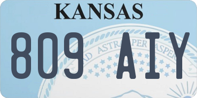 KS license plate 809AIY