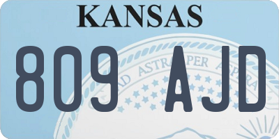 KS license plate 809AJD