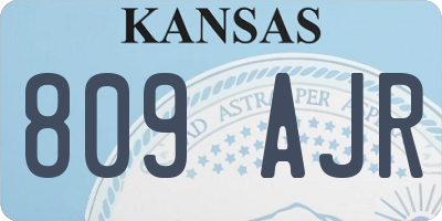 KS license plate 809AJR
