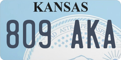 KS license plate 809AKA