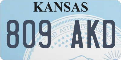 KS license plate 809AKD