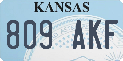 KS license plate 809AKF
